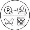 Dry clean or gently hand wash with mild detergent. Do not soak or machine wash.